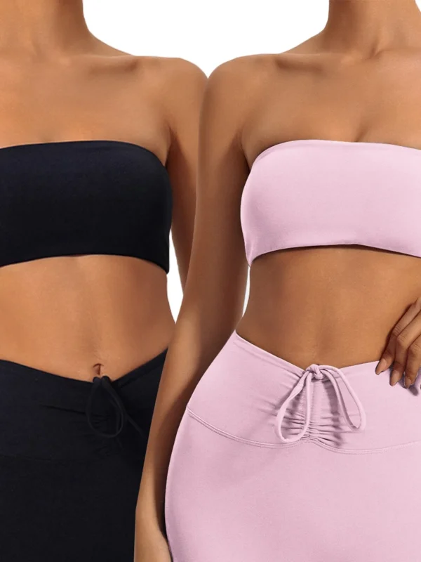 Moopsi Strapless Sports Bra Set - Comfort & Style for Fitness