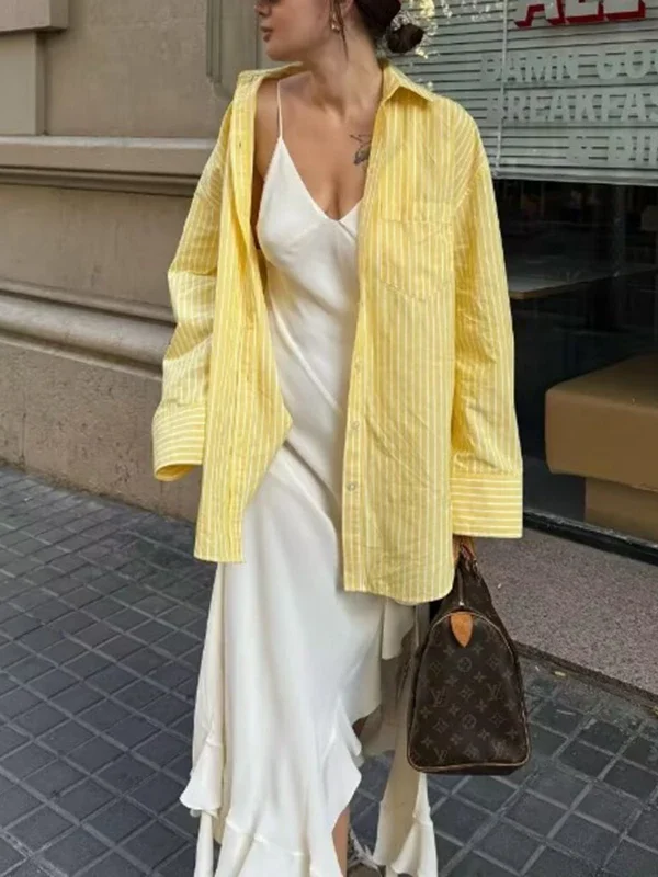 Effortless Elegance: Women's Colorful Long Sleeve Shirt