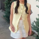 Chic Yellow Sleeveless Two-Piece Set for Effortless Elegance - Image 5