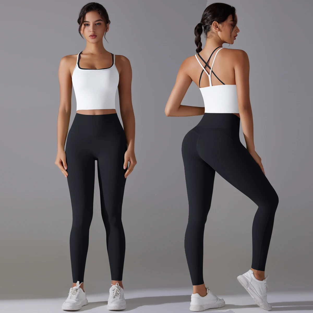 kf-S0d03a48534d54a8a84bf9f748f29c05dt Premium High-Waist Yoga Set - Breathable Nylon Activewear
