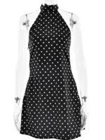 Chic Backless Polka Dot Halter Dress for Effortless Summer Style - Image 6