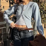 Chic Women's High Waist Cardigan for Autumn Layering - Image 5