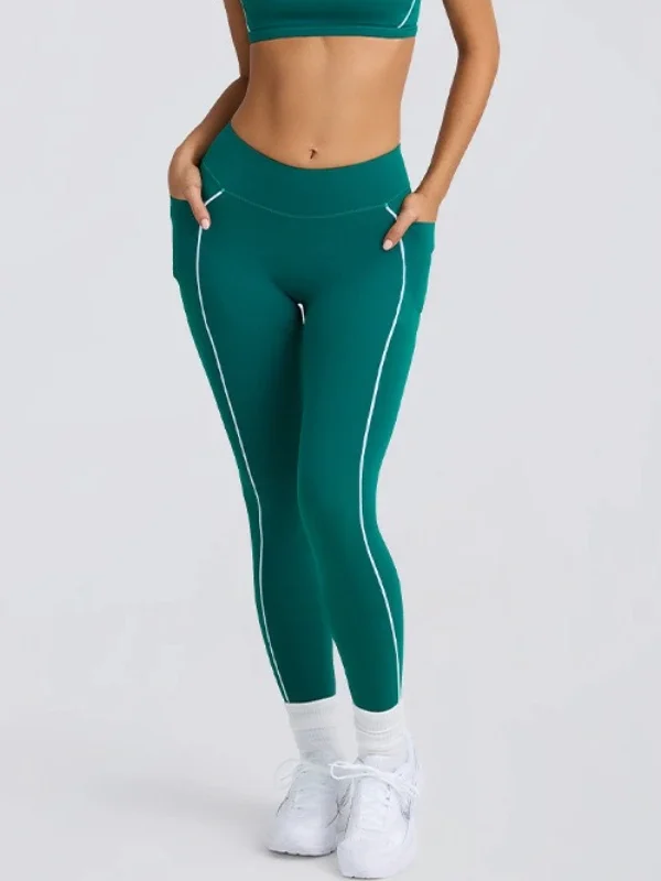 High-Waist Yoga Leggings with Pockets | Quick-Dry Fitness Tights