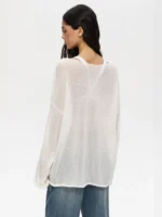 Chic Hollow Knit Pullover Top for Effortless Summer Style - Image 2