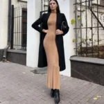 Chic Turtleneck Long Sleeve Dress for Effortless Autumn Style - Image 4
