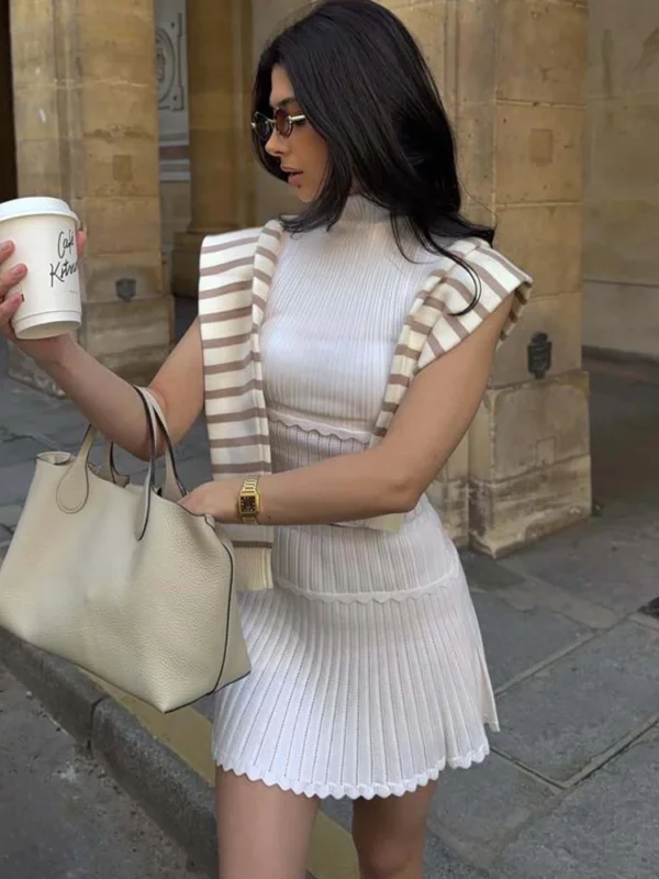 Chic Summer A-Line Mini Skirt Set with Sleeveless Top