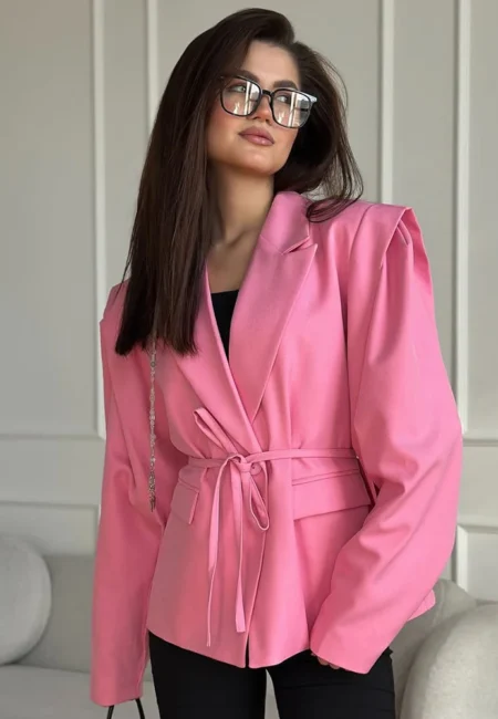 Sophisticated Lace-Up Women's Blazer - Office to Street Style