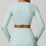 Stylish Hollow Out Long Sleeve Yoga Top for Active Women - Image 5