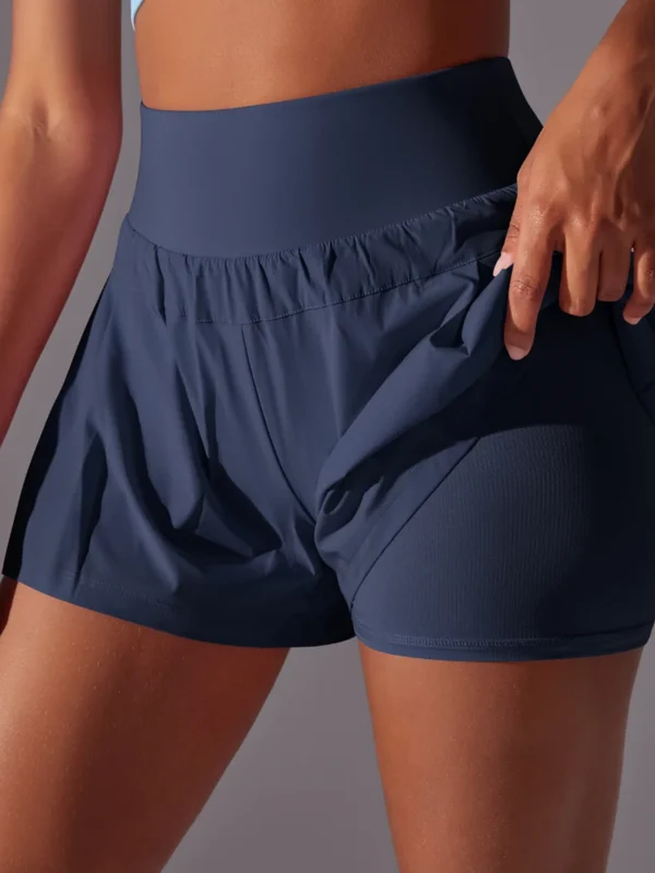 High-Waist Quick-Dry Women's Running Shorts with Pocket