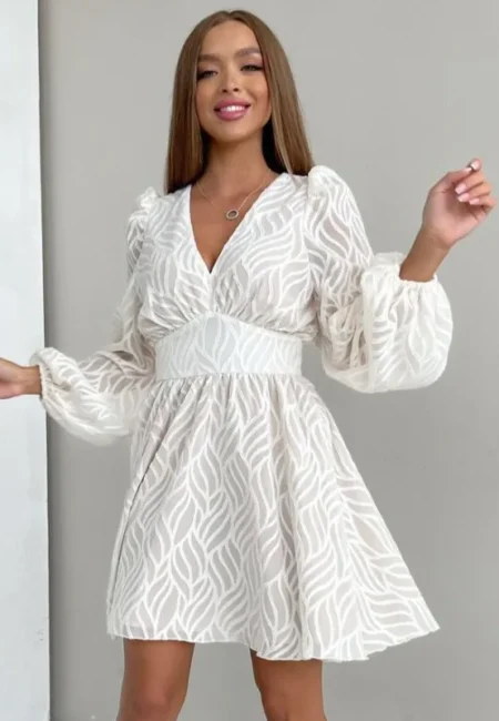 Sophisticated A-Line White Dress for Office & Casual Elegance