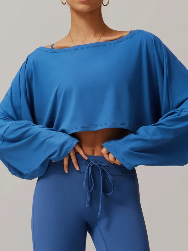 Chic One-Shoulder Bat Sleeve Yoga Hoodie for Every Body