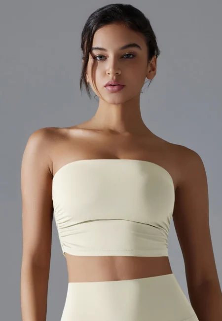 Luxurious Strapless Bandeau Bra - Breathable Yoga Activewear