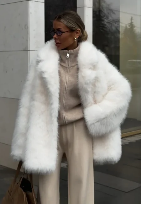 Luxurious Patchwork Faux Fur Cardigan - Cozy Winter Elegance