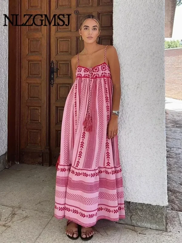Chic Bohemian Midi Dress for Effortless Vacation Style