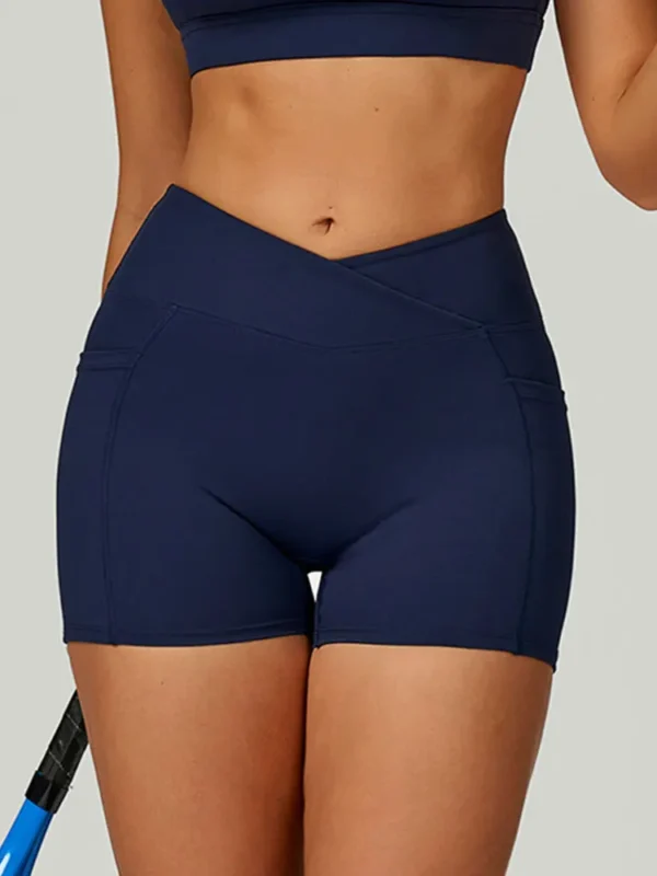High-Waisted Cross Waist Yoga Shorts for Women - Ultimate Comfort
