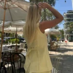 Chic Yellow Sleeveless Two-Piece Set for Effortless Elegance - Image 6