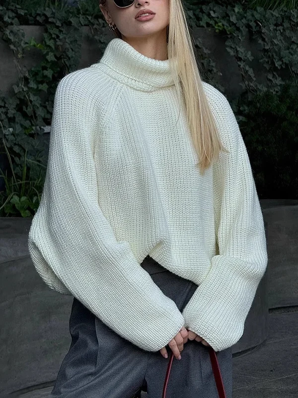 Chic High Collar Pullover for Cozy Autumn Elegance