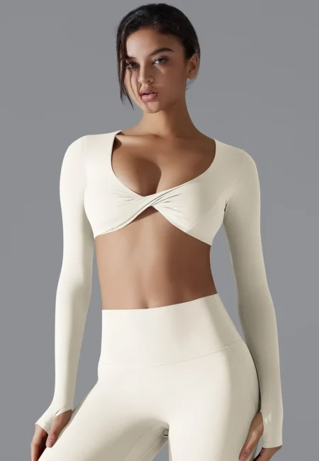 Elevate Your Workout with Cross Long Sleeve Sports Bra