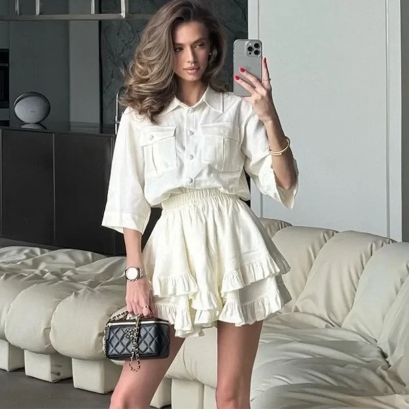 Kf-S3C3938439F1E476Da9Ca1Eced96Aaa012 Sophisticated Pleated Two-Piece Mini Skirt Suit For Women