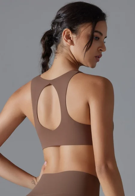 Elegant Deep V Hollow Back Yoga Bra for Active Women