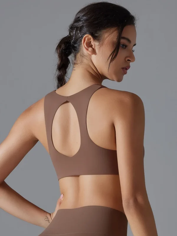 Elegant Deep V Hollow Back Yoga Bra for Active Women