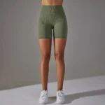 Chic Checkered Seamless Yoga Shorts for Ultimate Comfort - Image 4