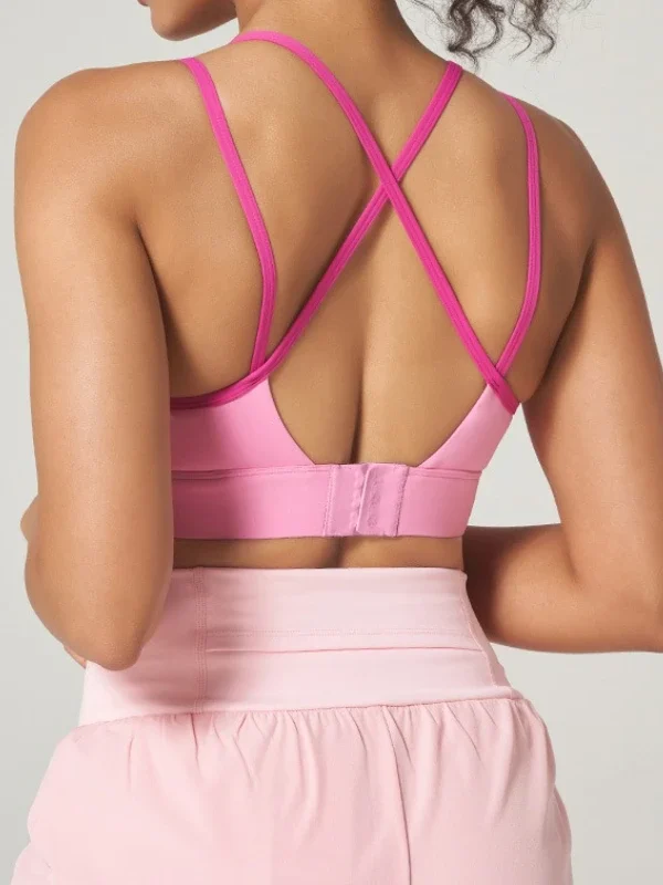 High-Impact Cross Back Yoga Bra with Adjustable Support
