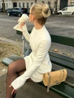 Chic A-Line Mini Dress with Pockets for Effortless Elegance - Image 3