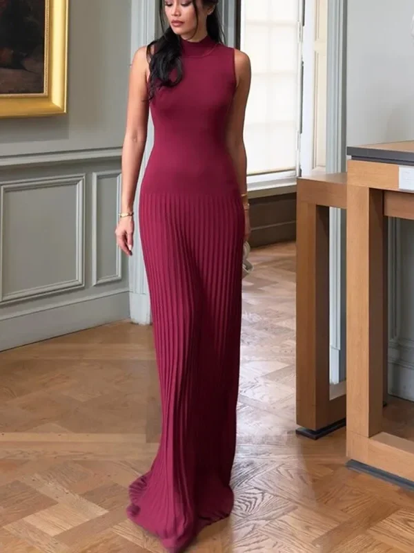 Elegant Moopsi Knitted Long Dress for Chic Summer Style