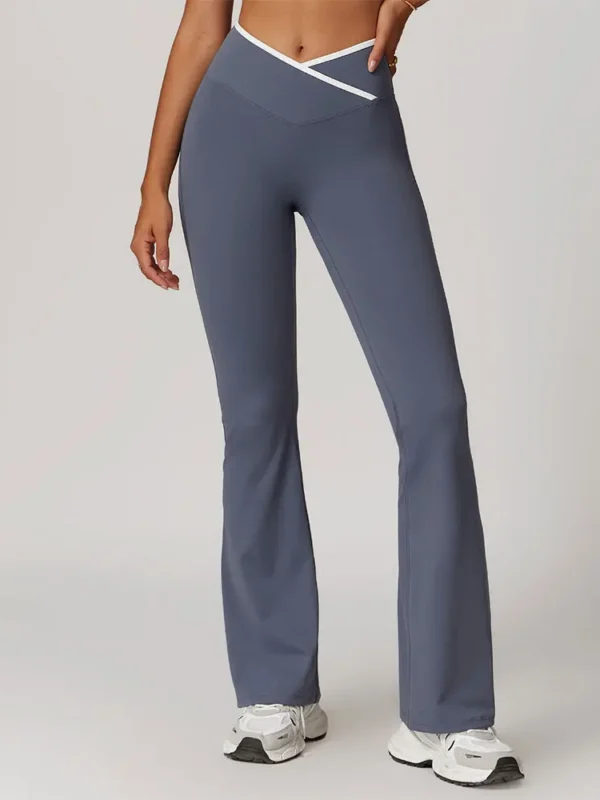 Elegant High-Waisted Bell-Bottom Leggings for Active Women