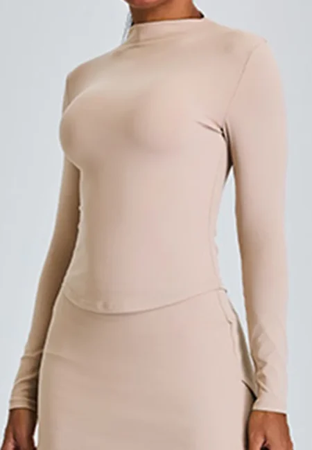Elegant Long Sleeve Yoga Top for Active Women - Quick Dry Fitness