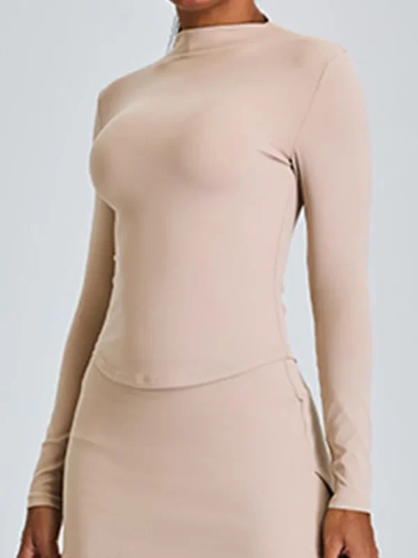Elegant Long Sleeve Yoga Top for Active Women - Quick Dry Fitness