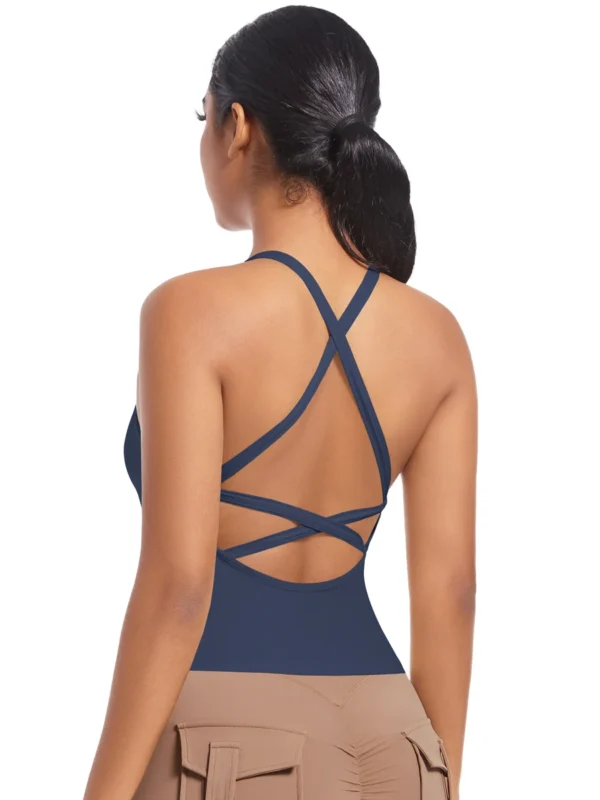 Stylish Shockproof Yoga Bra for Women - Elegant Back Design