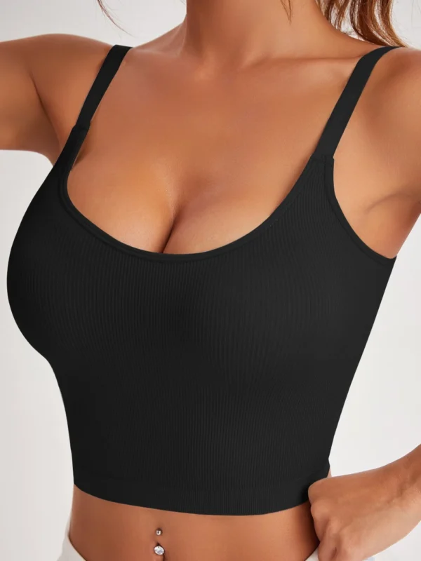 Seamless Ribbed Low U Back Yoga Bra for Effortless Style
