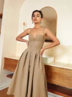 Chic Sleeveless A-Line Autumn Dress for Elegant Occasions