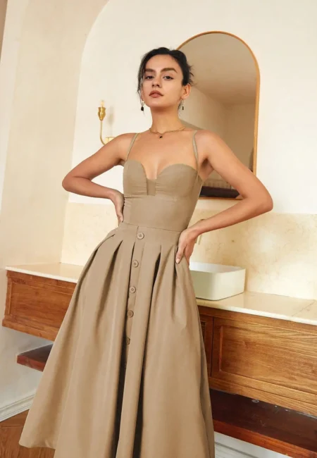 Flattering A-Line Autumn Midi Dress – Event Ready Style