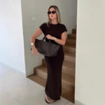 Chic Moopsi Summer Long Dress - Elegant Casual Office Wear - Image 6