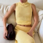 Sophisticated Two-Piece Knitted Dress Set for Modern Women - Image 5