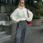 Elegant Apricot High Neck Sweater for Effortless Style - Image 5