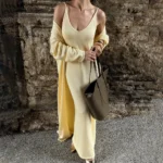 Elegant 3-Piece Women's Dress & Cardigan Set for Any Occasion