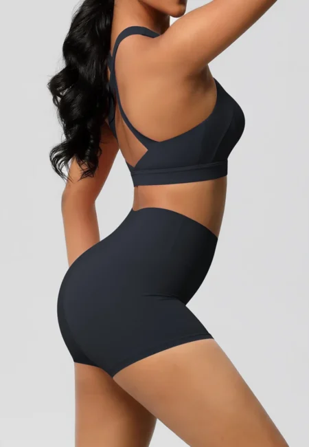 High-Impact Women's Yoga Bra & Shorts Set - Quick Dry Comfort