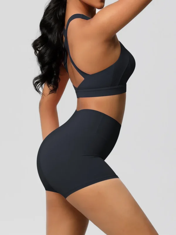 High-Impact Women's Yoga Bra & Shorts Set - Quick Dry Comfort