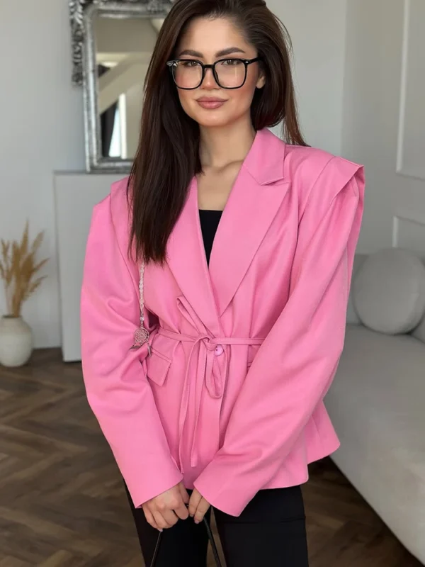 Moopsi  Women's Blazer Fashion Solid Lace-up Loose Coat Elegant Casual Patchwork Commuter Street Luxury Female Jacket Outfits