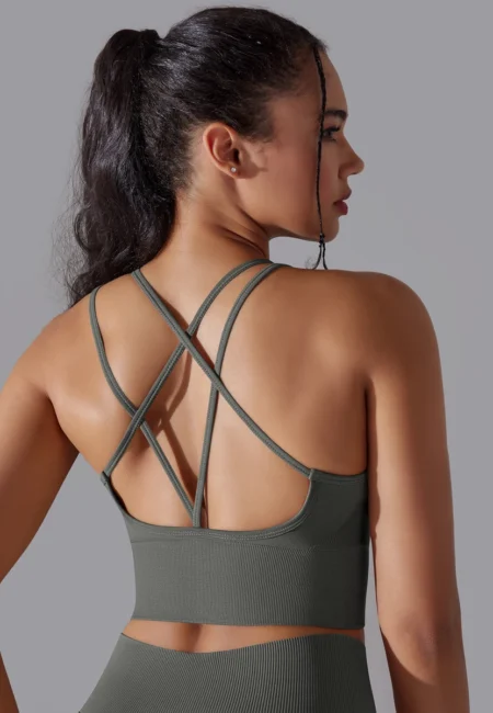 Elegant Back Sports Bra - Breathable Push-Up Gym Wear for Women