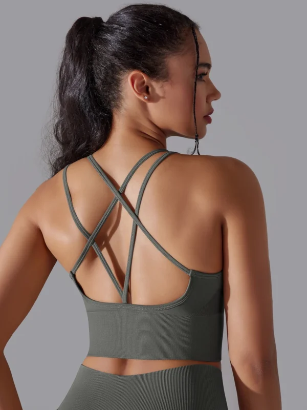 Elegant Back Sports Bra - Breathable Push-Up Gym Wear for Women
