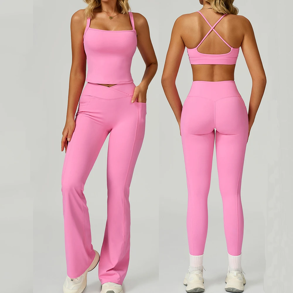 kf-S6fe9f077aa14421784cc06b14ac26c8eb Elegant 2-Piece Women's Yoga Set - Seamless Comfort & Style