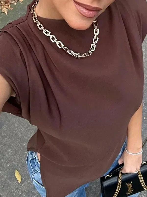 Luxurious Pleated Sleeveless Crop Top - Summer Streetwear Bliss