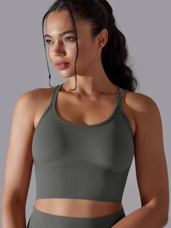 Elegant Back Sports Bra - Breathable Push-Up Gym Wear for Women
