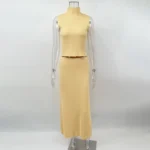 Sophisticated Two-Piece Knitted Dress Set for Modern Women - Image 6