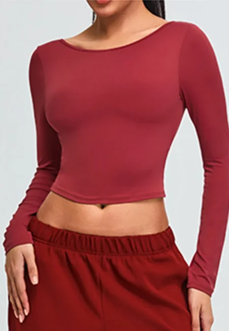 Luxe Backless Long Sleeve Yoga Top - Quick Dry Activewear